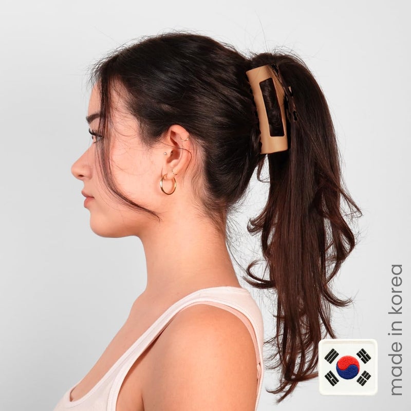 Mello The Original Hair Claw Clip Squishy Claw Clip Made in Korea Patent Pending 30021976 (Brown, Medium) - Image 2